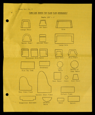 A Photograph of Furniture Shapes for Floor Plan Arrangement
