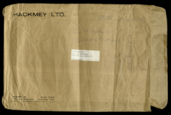A Paper Envelope Addressed to a Member of the Bishara Family 