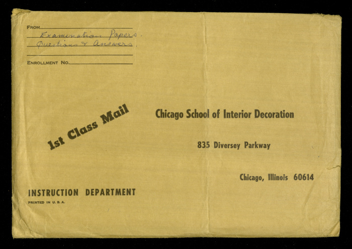 An Envelope from Chicago School of Interior Decoration 
