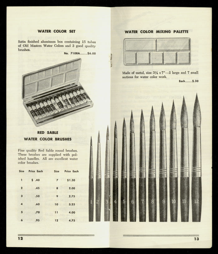 Catalogue of Artists' Supplies, Washington School of Arts