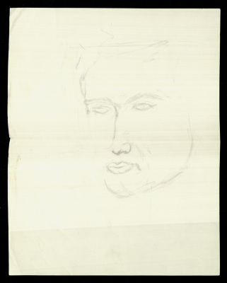 رسمة بقلم الرصاص لوجه رجل