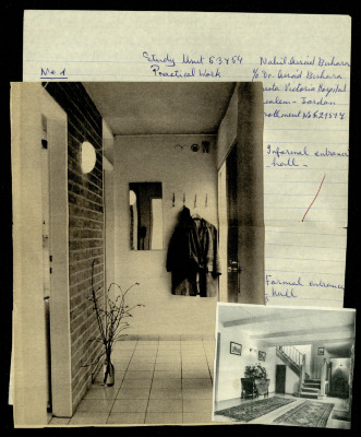A House Entrance Hall,  a Praxis Project by Nahil Bishara, Chicago School of Interior Desing, 1960-1964