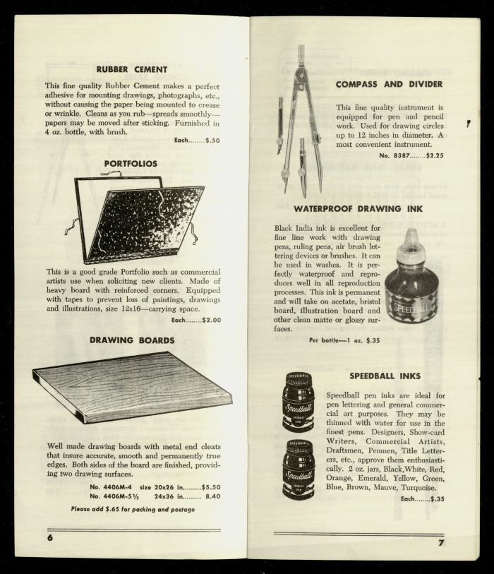 Catalogue of Artists' Supplies, Washington School of Arts