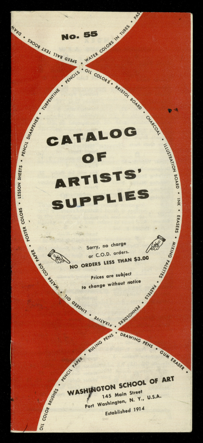 Catalogue of Artists' Supplies, Washington School of Arts