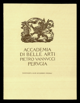 An Academic Certificate " Summer Semester Enrollment" Issued by Accademia Di Belle Arti Pietro Vanncci Pervgia to Nahil Bishara, Italy, 31 August 1956