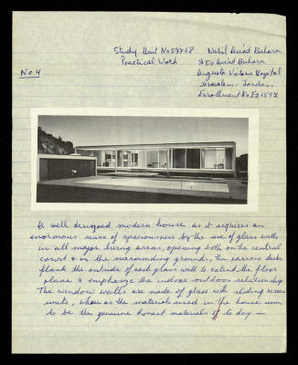 A Modern House, a Praxis Project by Nahil Bishara, Chicago School of Interior Design, 1960-1964