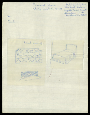 Bed Headboard Design,  a Praxis Project by Nahil Bishara, Chicago School of Interior Desing, 1960-1964