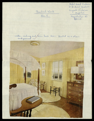 A Bedroom, a Praxis Project by Nahil Bishara, Chicago School of Interior Design, 1960-1964