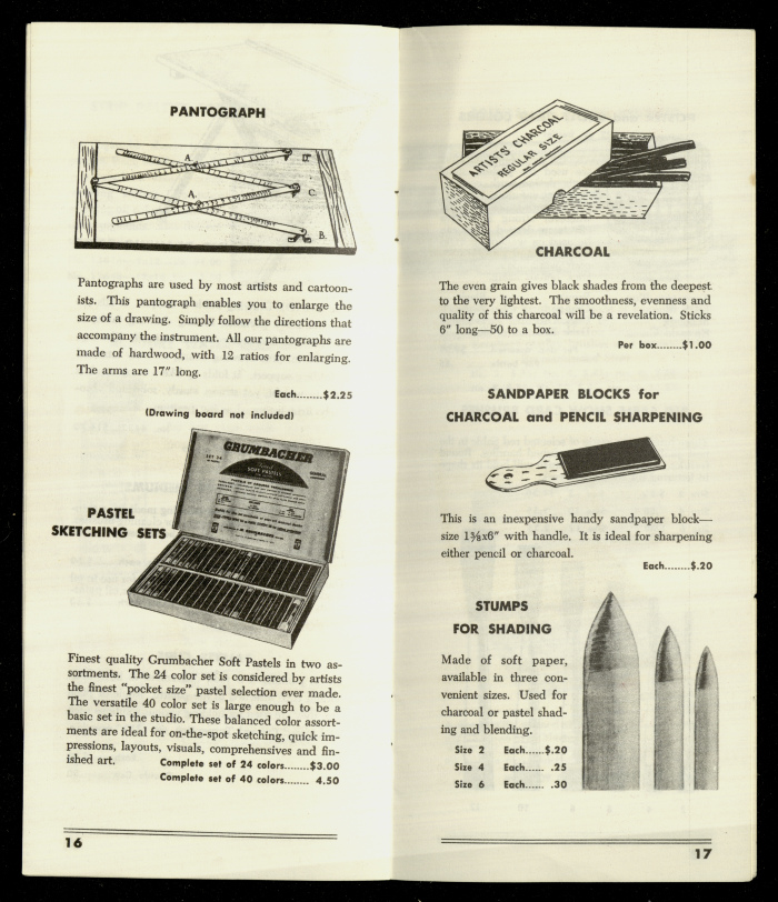 Catalogue of Artists' Supplies, Washington School of Arts