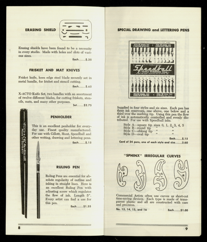 Catalogue of Artists' Supplies, Washington School of Arts
