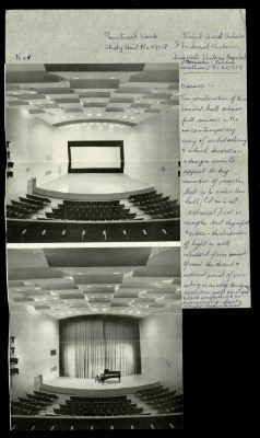 Concert Hall Design,  a Praxis Project by Nahil Bishara, Chicago School of Interior Desing, 1960-1964