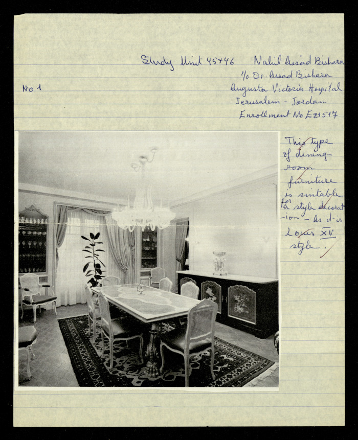 A Dining Room, Practical Work by Nahil Bishara 