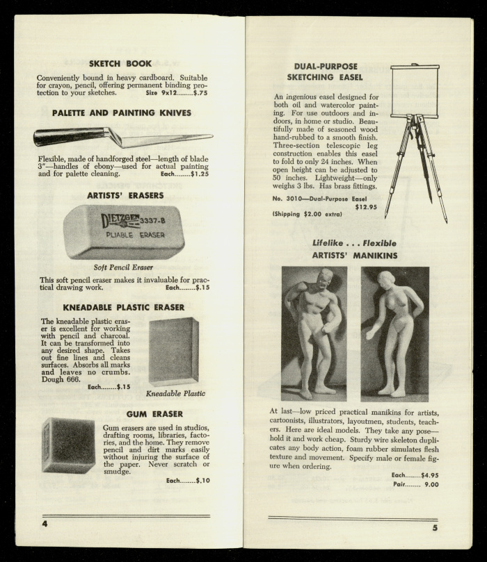 Catalogue of Artists' Supplies, Washington School of Arts