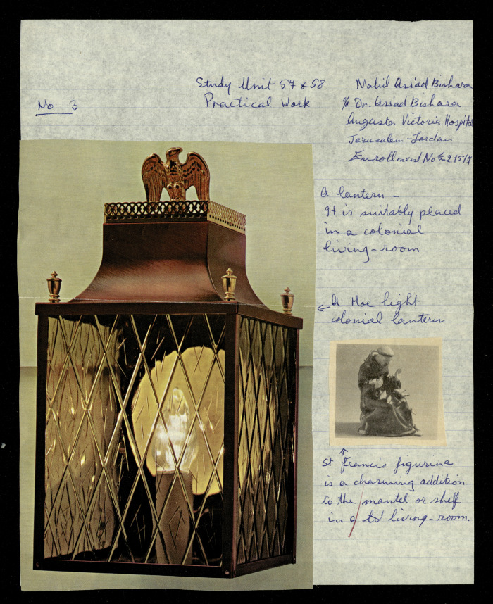 A Lantern and a Sculpture, a Praxis Project by Nahil Bishara, Chicago School of Interior Design, 1960-1964