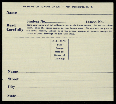 Correspondence Template, Nahil  Bishara, Washington School of Art