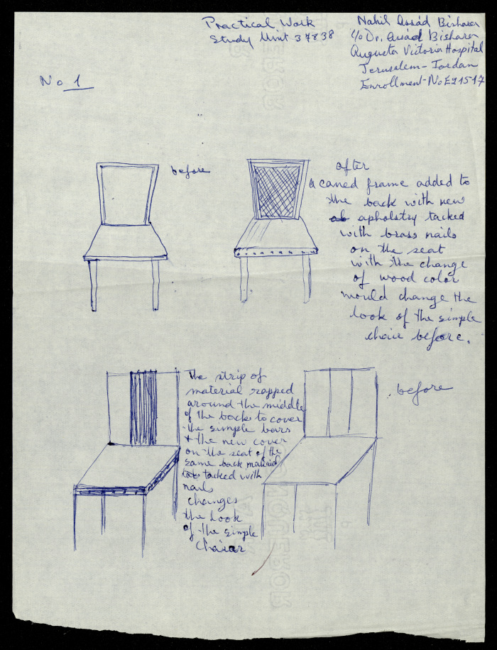 Chairs, a Praxis Project by Nahil Bishara, Chicago School of Interior Decoration, 1960-1964