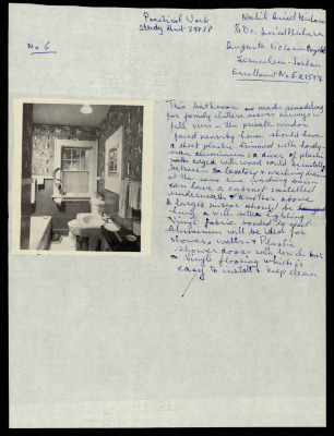 Bathroom Design, a Praxis Project by Nahil Bishara, Chicago School of Interior Decoration, 1960-1964