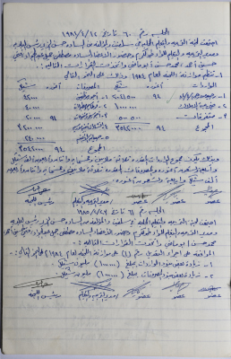 محضر جلسة لجنة المعارف رقم60 و61 لعام 1984