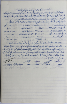 محضر جلسة لجنة المعارف رقم 76 لعام 1993