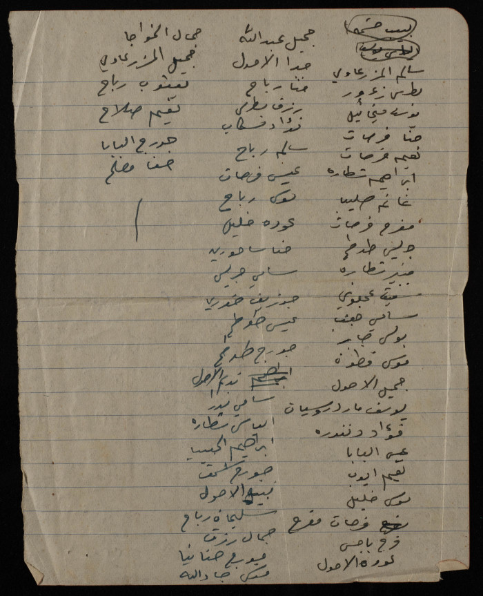قائمة باسماء اعضاء المشتركين في رحلة، 1954