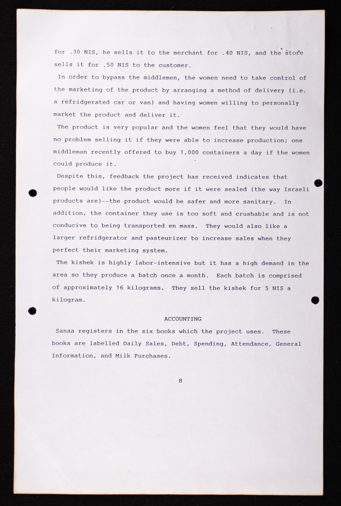 A Report on the 'Abbassan Yoghurt Project