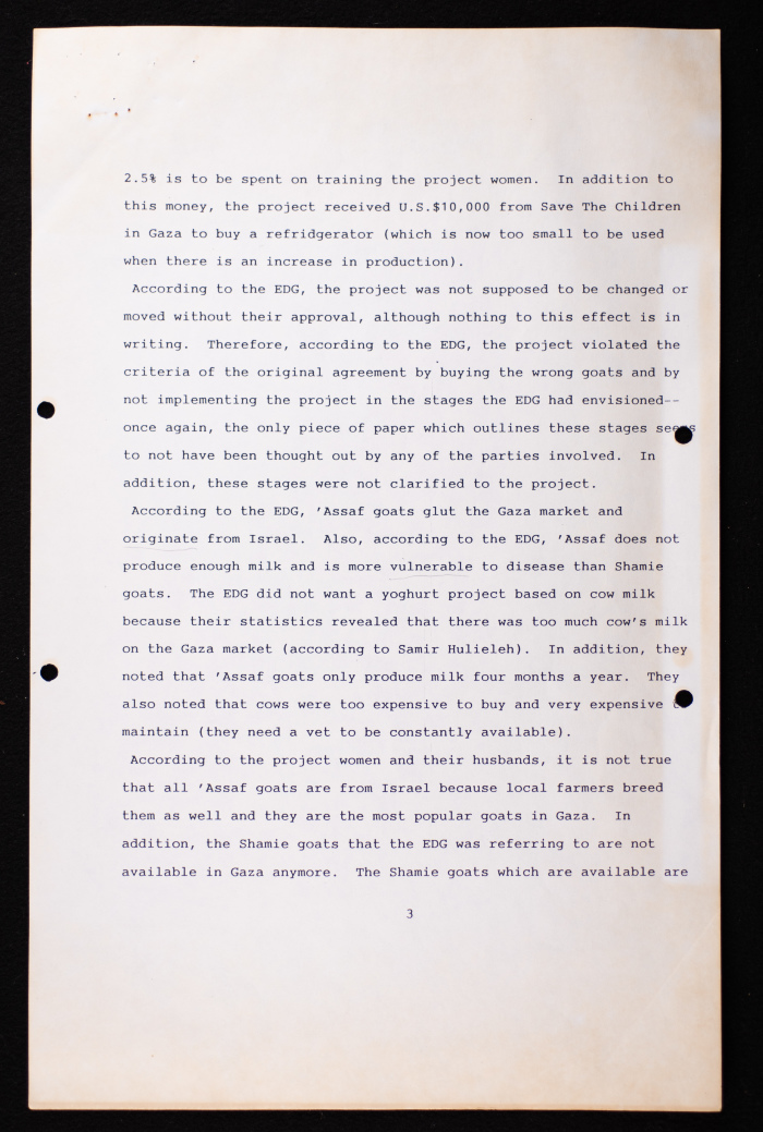 A Report on the 'Abbassan Yoghurt Project