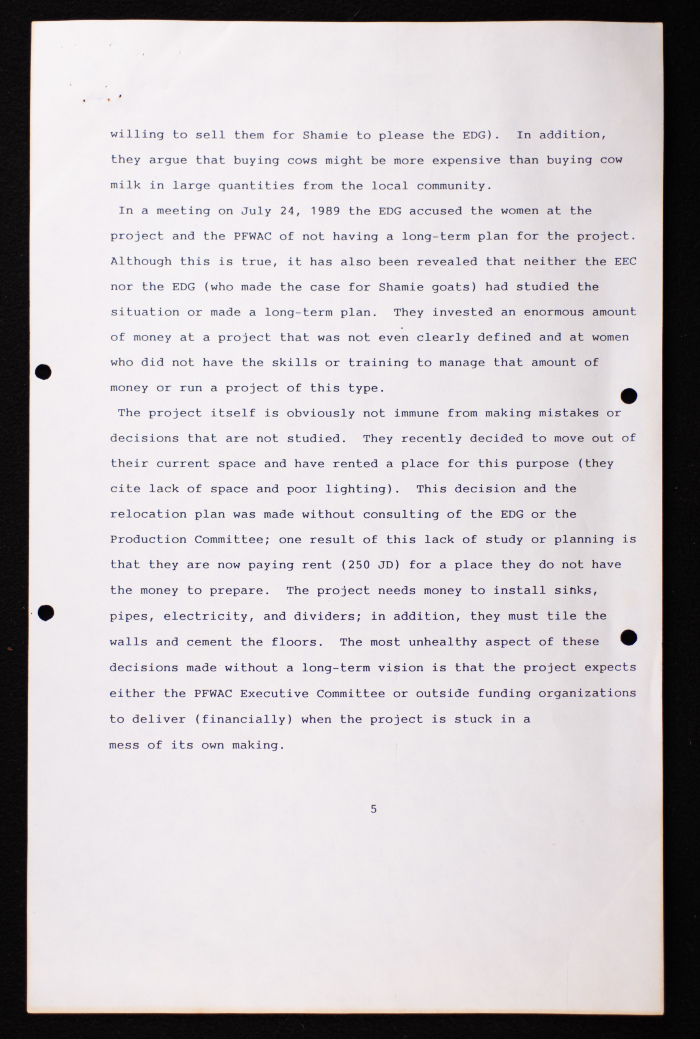 A Report on the 'Abbassan Yoghurt Project