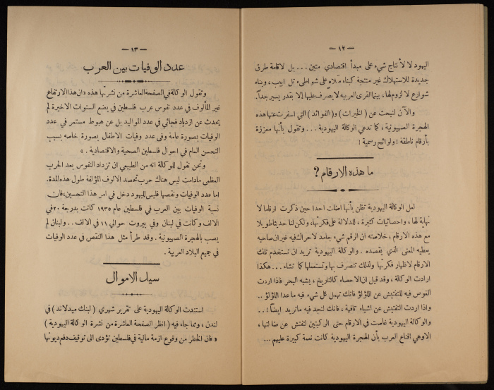 A Bulletin of Political Economy by the National Committee, Jerusalem, the 1930s