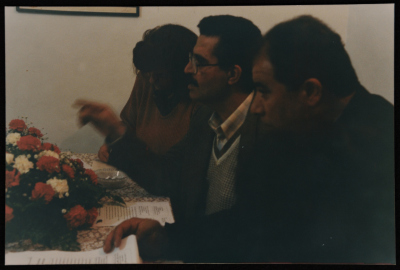 A Photograph of a Meeting between a Group of Women and Yaser Abd Rabbu, General Secretary of FIDA Party, 1990-99
