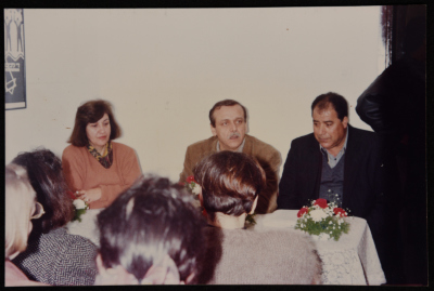 A Photograph of a Meeting between a Group of Women and Yaser Abd Rabbu, General Secretary of FIDA Party, 1990-99
