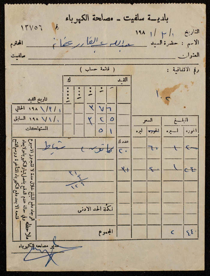 Electricity Undertaking Account Report