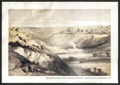 "Jerusalem, as Seen from the Road to Bethania", a Painting by David Roberts, 1839