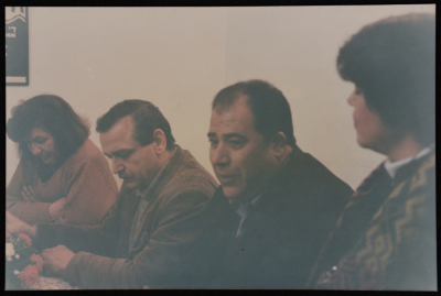 A Photograph of a Meeting between a Group of Women and Yaser Abd Rabbu, General Secretary of FIDA Party, 1990-99
