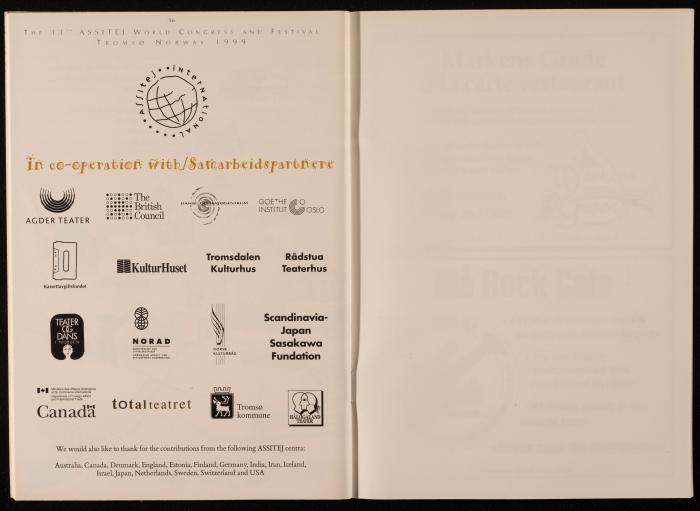 كتيب صادر عن المؤتمر العالمي الثالث عشر للرابطة الدولية لمسرح الأطفال والشباب ، 1999
