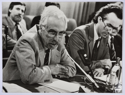 Ibrahim Dakkak  in the international cooperation meeting of the NGO Committee regarding the Israeli–Palestinian conflict
