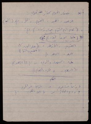 قصاصة ورقية دونت عليها ملاحظات لفاطمة المُحب