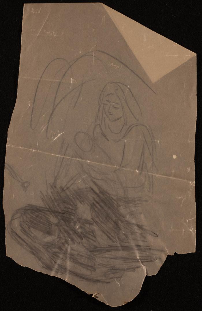 A Coal Drawing by Fatima al-Muhib