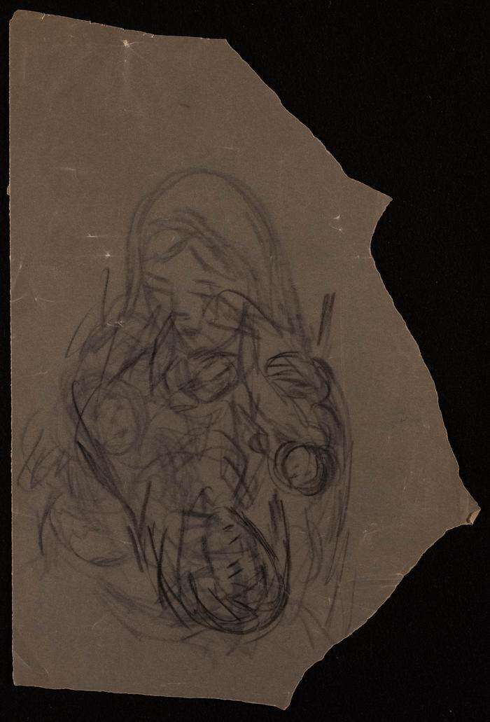 A Coal Drawing by Fatima al-Muhib