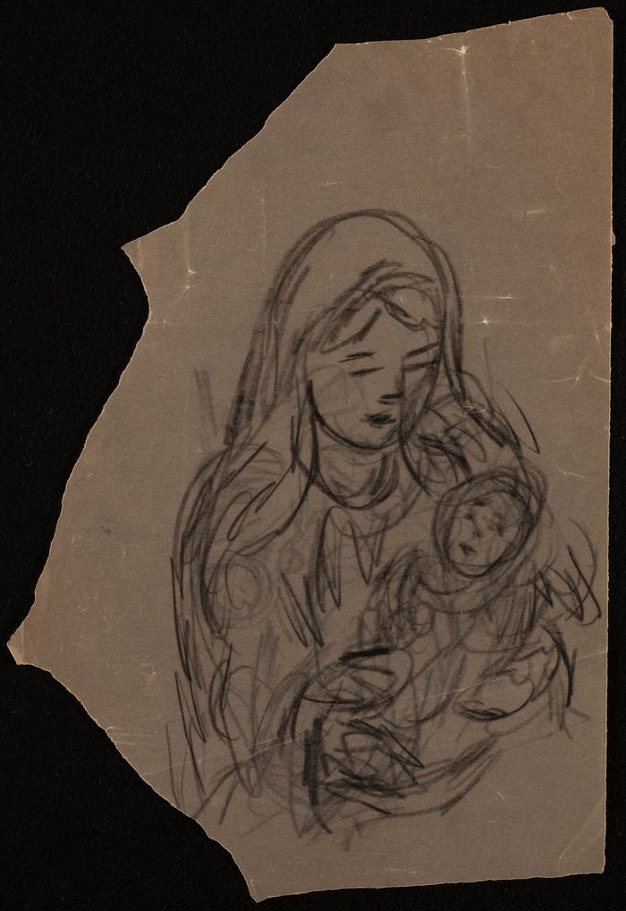 A Coal Drawing by Fatima al-Muhib