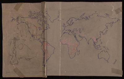  Painting by Fatima al-Muhib, Map of the World 