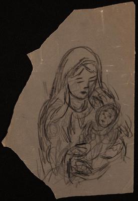 A Coal Drawing by Fatima al-Muhib