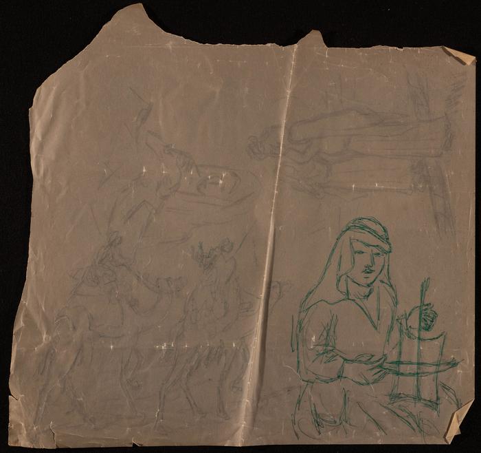 رسم بالفحم لفاطمة المحب
