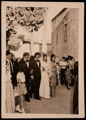 Khamis Qare and Rima Habash on their Wedding Day, Ramallah 