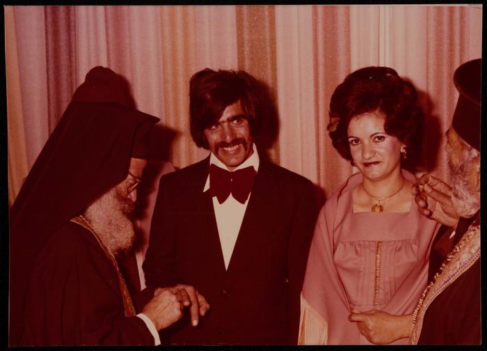 Fo'ad Qare and Lillian Izz on the Engagement Day, Ramallah, 1976