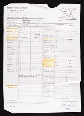 Nakhleh Qare Medical Lab Test Results 
