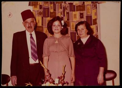 Nakhleh Qare and His Wife Salma Habash with Norma Karkar in the Middle 