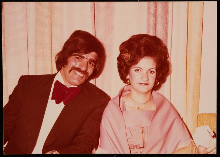 Fo'ad Qare and Lillian Izz on Their Engagement Day, Ramallah, 1976 