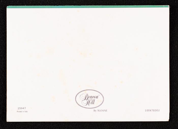A Christmas Greeting Card From Salim and Fairouz Qare to Muna Qare and Her Husband Tawfique al-Asbah 