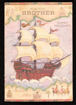 A Christmas Greeting Card Sent from Salim and Andre Qare to their Brother and his Wife 