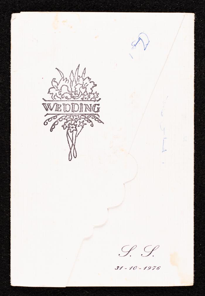 An Invitation to the Wedding Ceremony of Shawqi Rafidi and Samia Habash, 31 October 1976